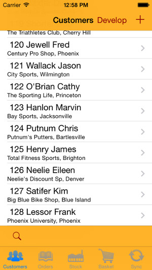 Screen shot of an iOS (7) app with a colored navigation bar.