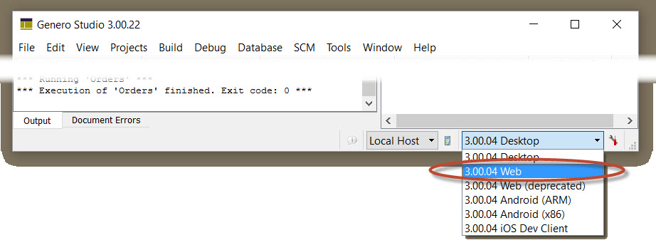 This figure shows how to change the display configuration to GWC.
